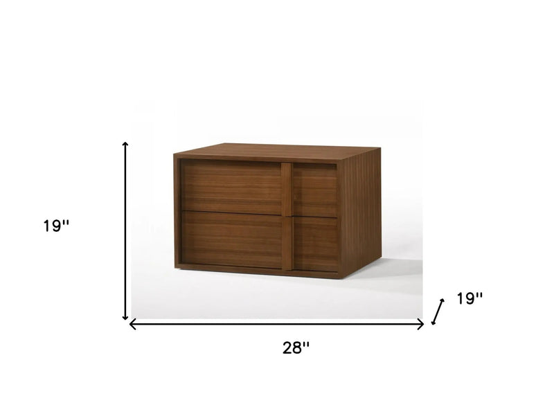 19" Solid Wood and Wood Two Drawer Nightstand - GreatEagleInc