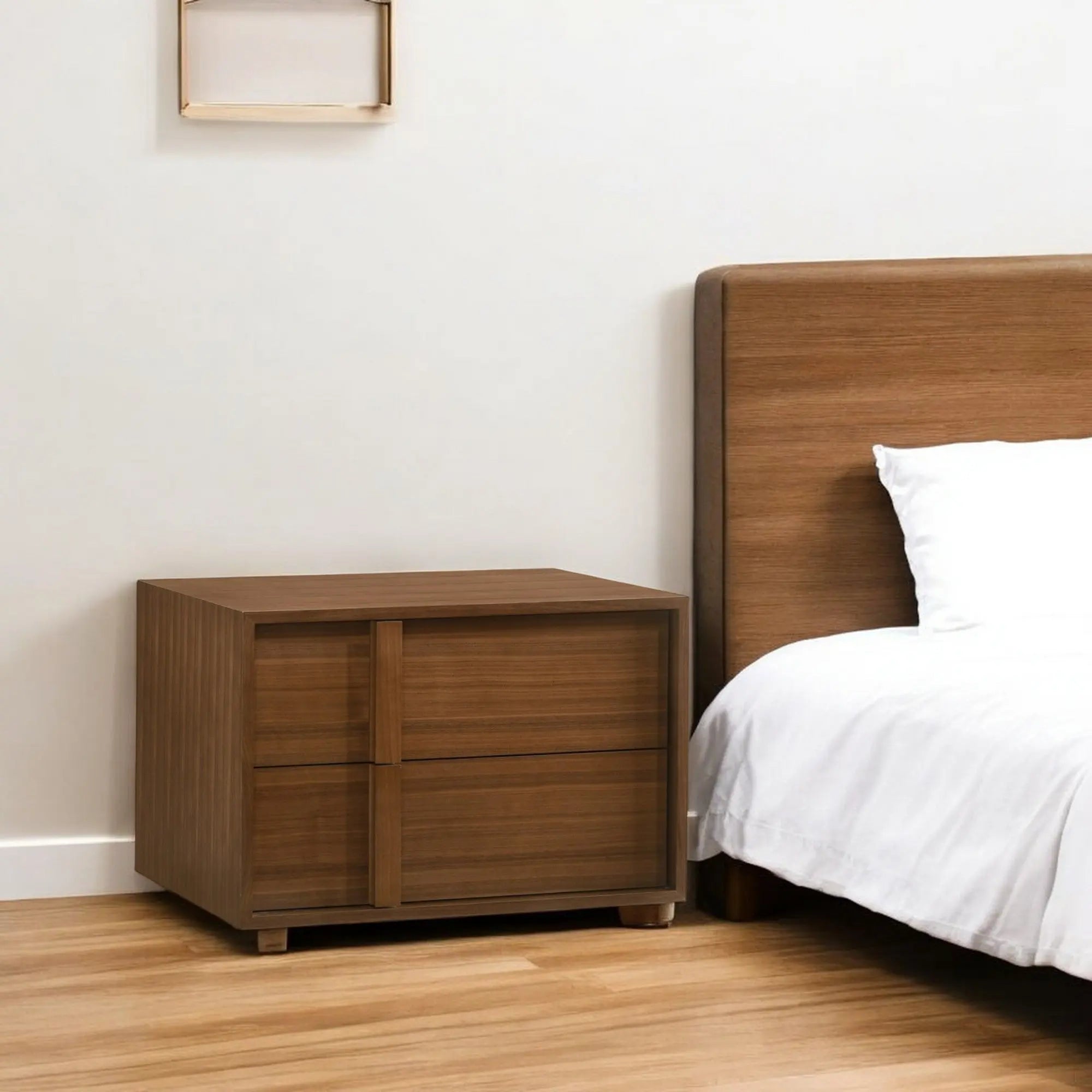 19" Solid Wood and Wood Two Drawer Nightstand - GreatEagleInc