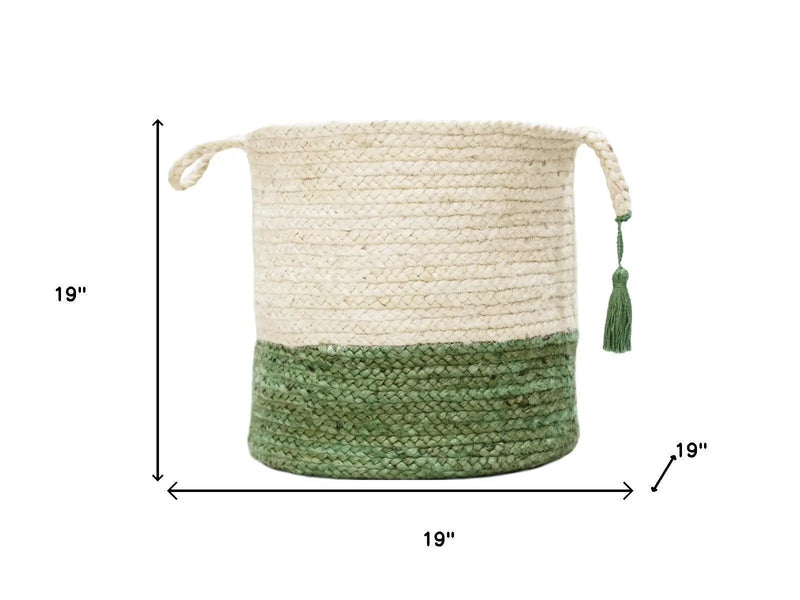 19" White Nesting Jute Basket Homeroots Office