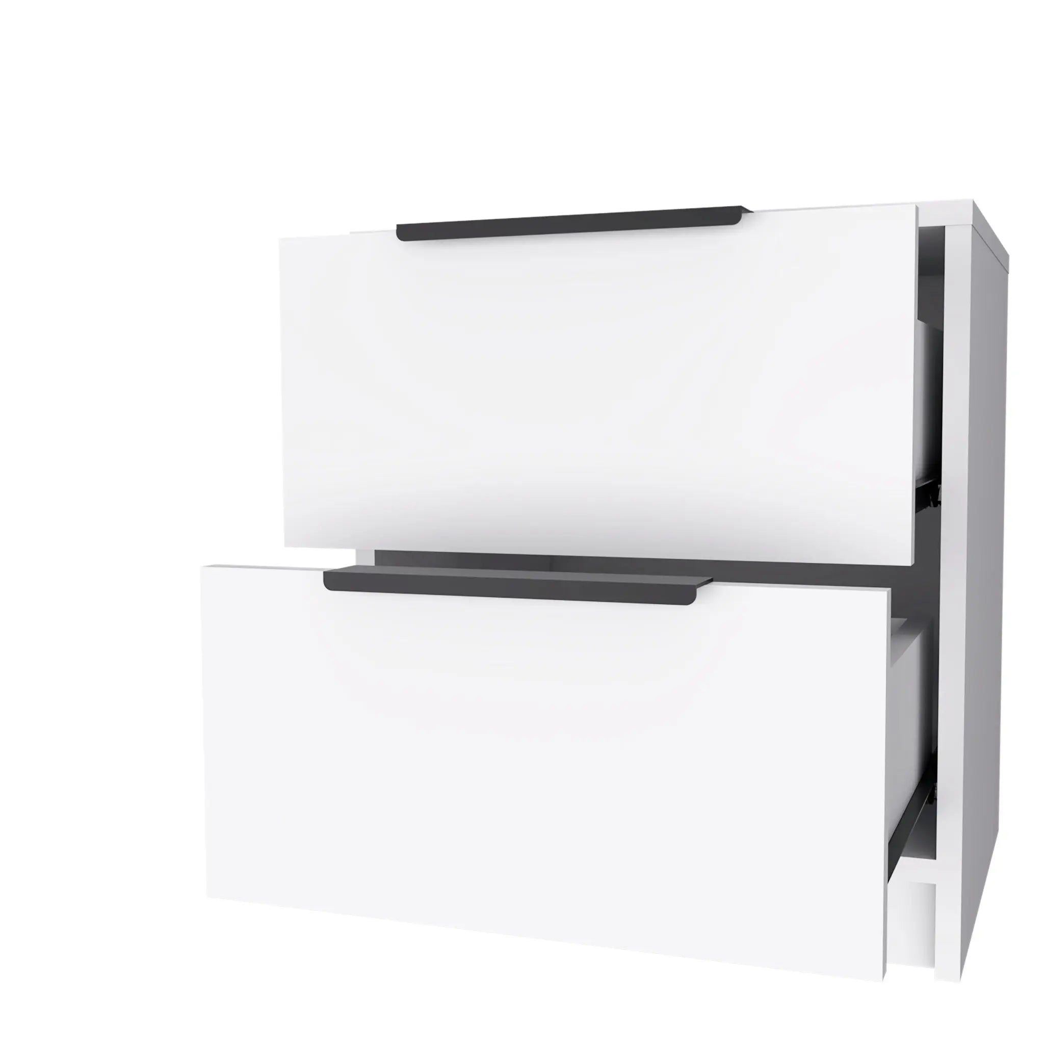 19" White Wood Two Drawer Nightstand Homeroots Bed & Bath
