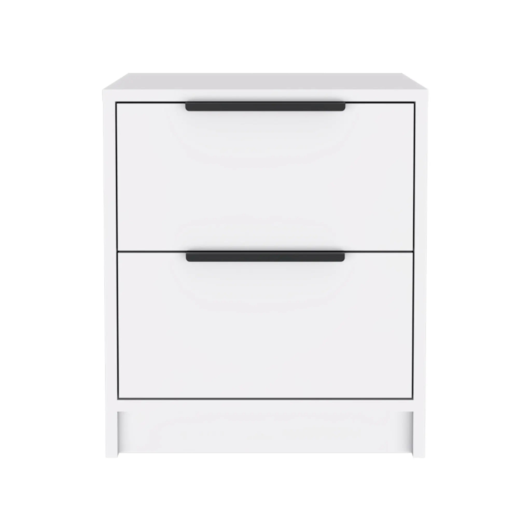 19" White Wood Two Drawer Nightstand Homeroots Bed & Bath
