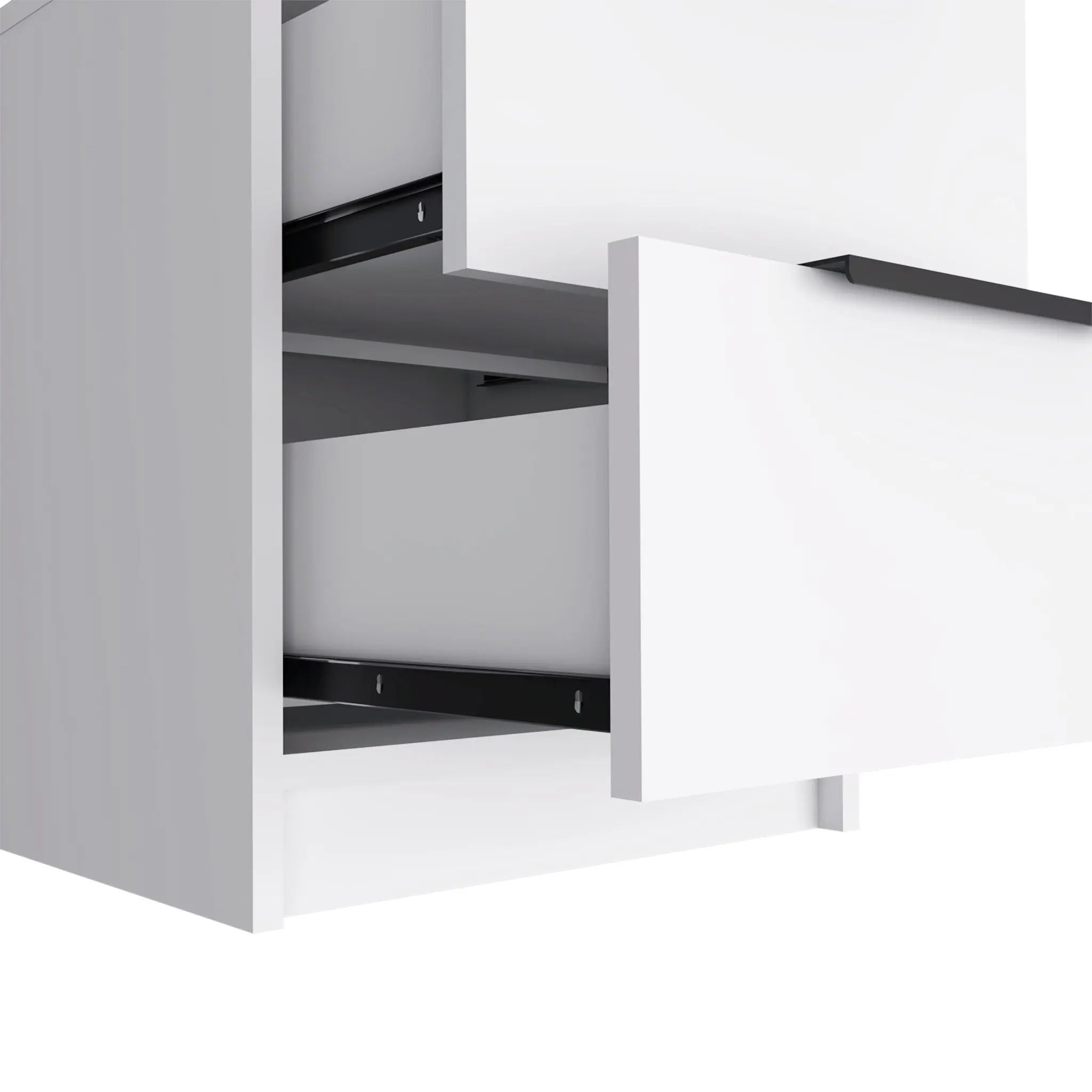 19" White Wood Two Drawer Nightstand Homeroots Bed & Bath