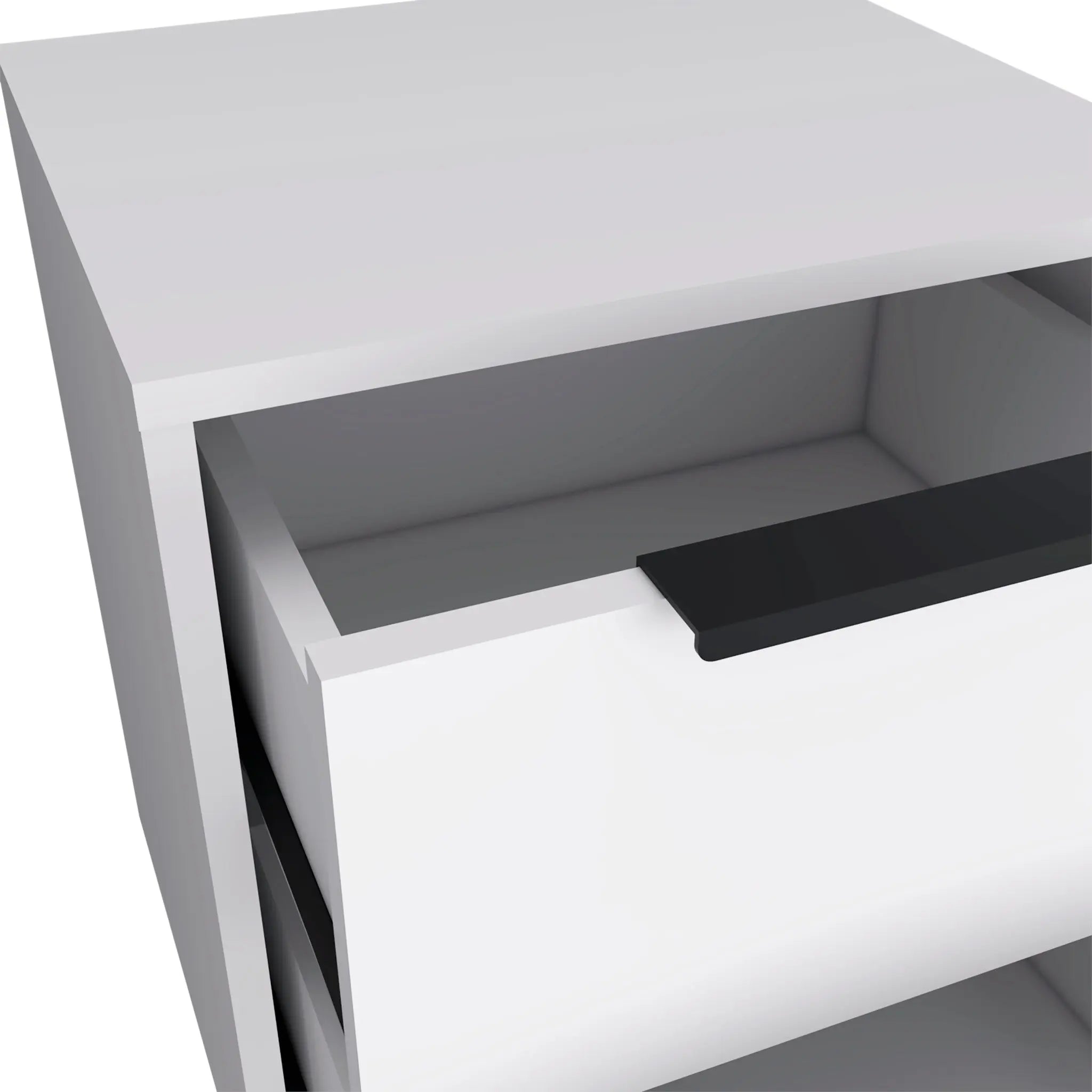 19" White Wood Two Drawer Nightstand Homeroots Bed & Bath