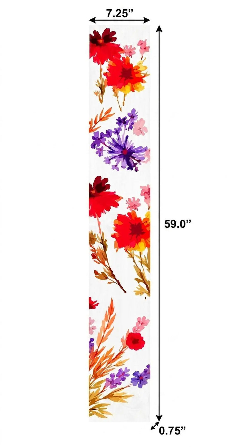 1" Red And White Solid Wood Floral Bouquet Porch Sign Homeroots Outdoor
