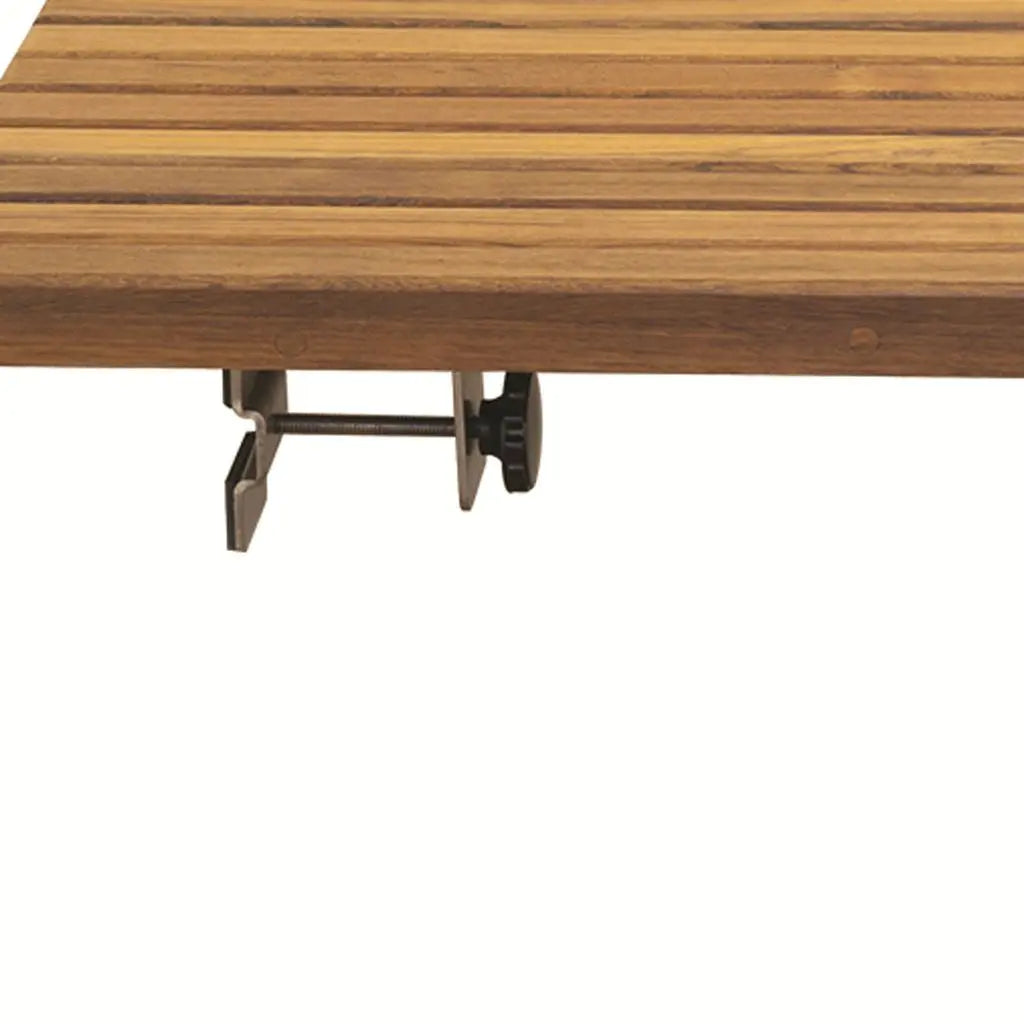 1" X 27" Brown Teak Rectangular Shower Bench Homeroots Bed & Bath