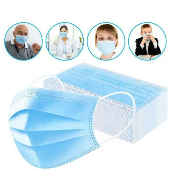 2 Boxes of Face Mask Mouth & Nose Protector Disposable Masks Blue Free Shipping Hashir Products