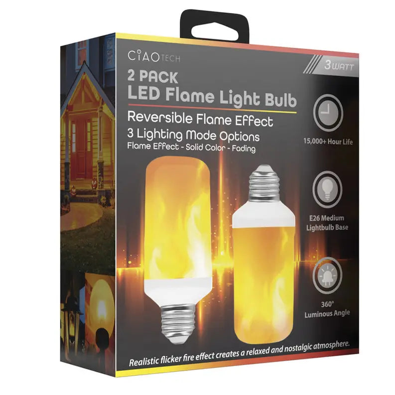 2 Pack LED Flame Light Bulb CIAO Tech