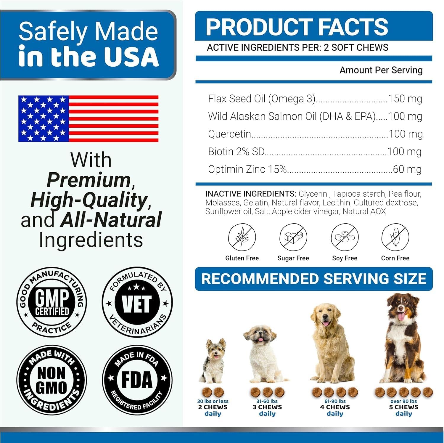 (2 Pack) Omega 3 Fish Oil for Dogs   Skin and Coat Supplement   Omega 3 for Dogs   Dry & Itchy Skin Relief Treatment   Allergy Support   Dog Anti Shedding Treats   Shiny Coats   EPA & DHA   Salmon Yuma'S