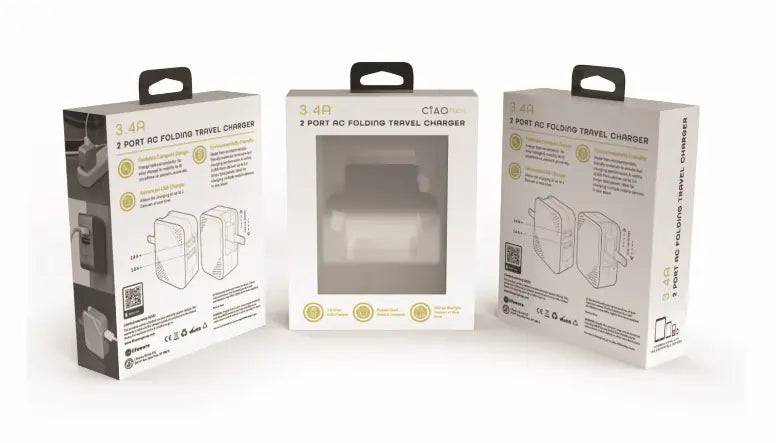 2 Port 3.4A Total Output Rubberized White CIAO Tech