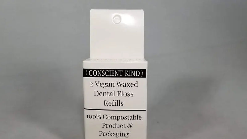 2 Vegan Waxed Dental Floss Refills - Mint Conscient Kind