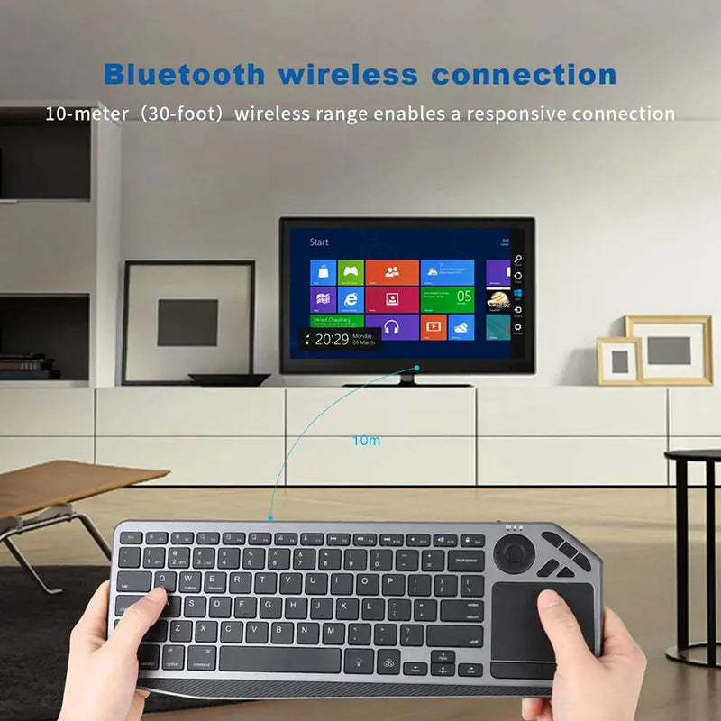 2.4G Wireless TV Keyboard with Touchpad 7-Colors Backlit Bluetooth Keyboard Rechargeable Keyboard for Smart TV iOS iPhone/IPad GreatEagleInc