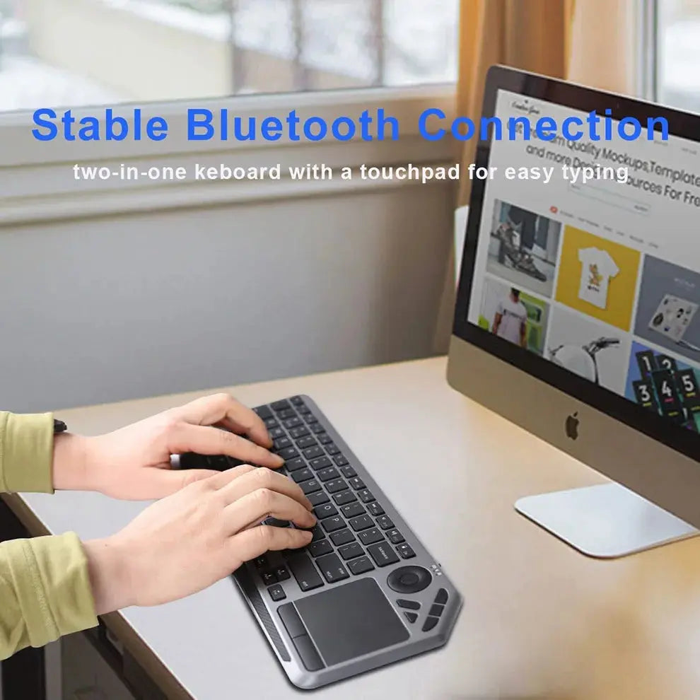 2.4G Wireless TV Keyboard with Touchpad 7-Colors Backlit Bluetooth Keyboard Rechargeable Keyboard for Smart TV iOS iPhone/IPad GreatEagleInc