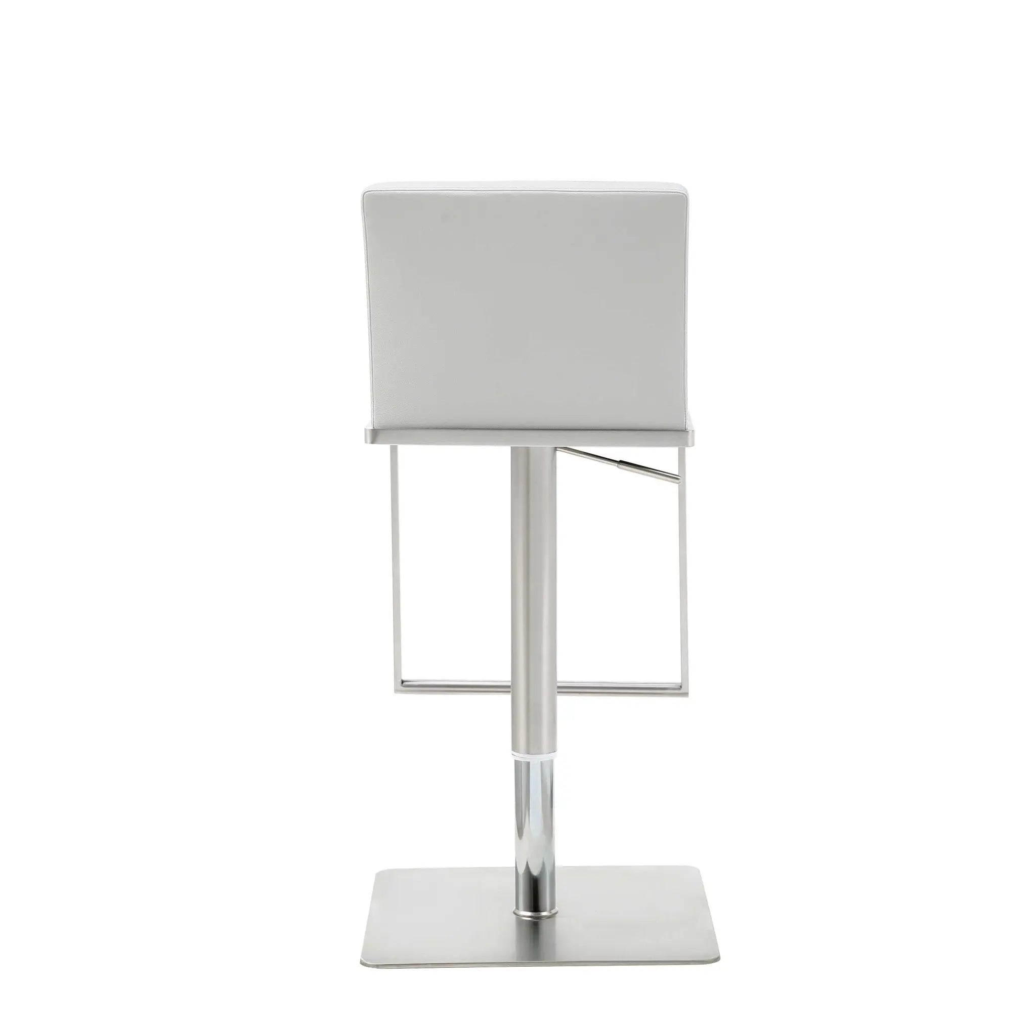 20 " White And Silver Stainless Steel Bar Chair Homeroots Living Room