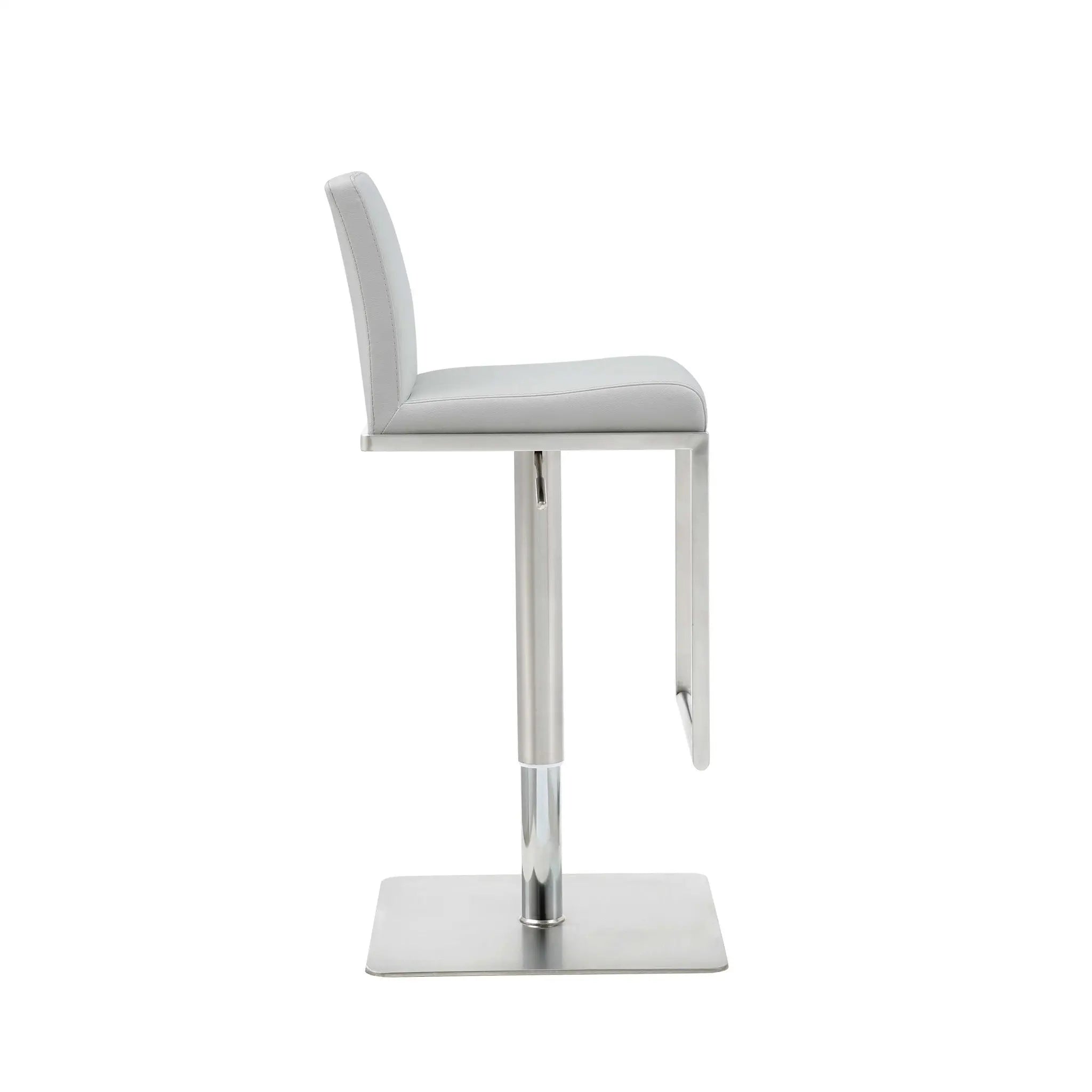 20 " White And Silver Stainless Steel Bar Chair Homeroots Living Room