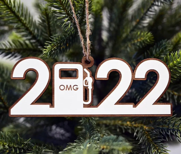 2022 Wood Funny Gas Christmas Ornament Dream Team Designs