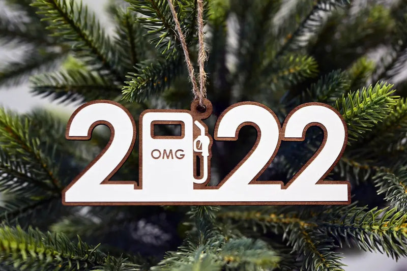 2022 Wood Funny Gas Christmas Ornament Dream Team Designs