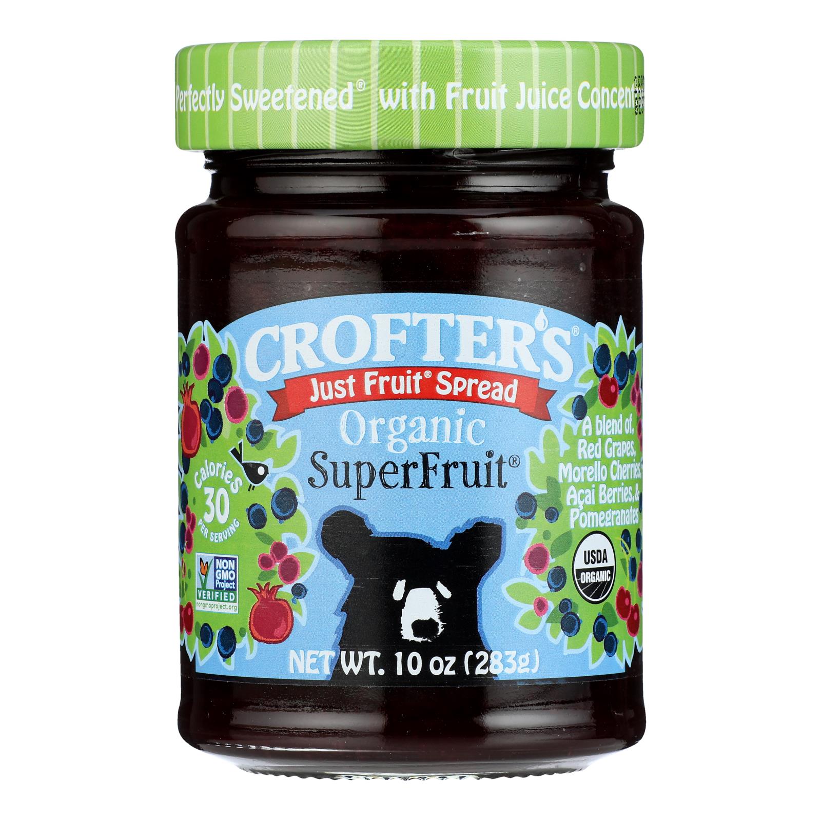 Crofters Fruit Spread - Organic - Just Fruit - Superfruit - 10 Oz - Case Of 6 Crofters