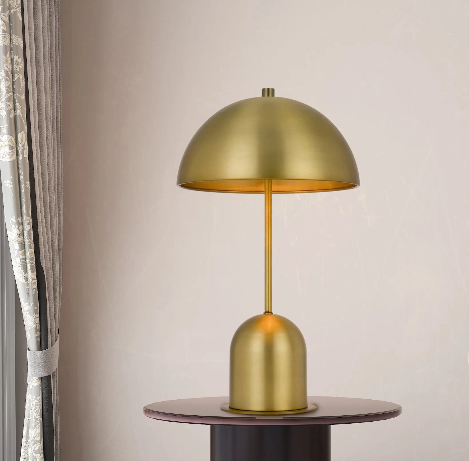 20" Antiqued Brass Metal Novelty Desk Lamp With Antiqued Brass Dome Shade Homeroots Lighting