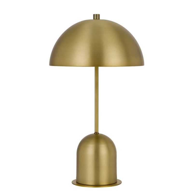20" Antiqued Brass Metal Novelty Desk Lamp With Antiqued Brass Dome Shade Homeroots Lighting