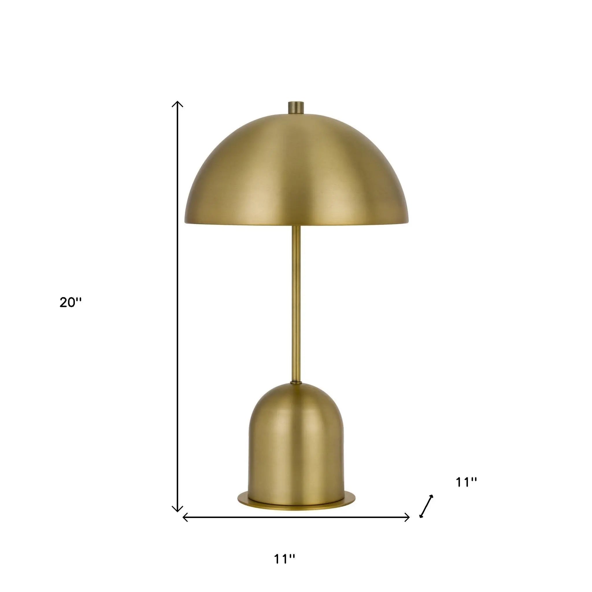 20" Antiqued Brass Metal Novelty Desk Lamp With Antiqued Brass Dome Shade Homeroots Lighting