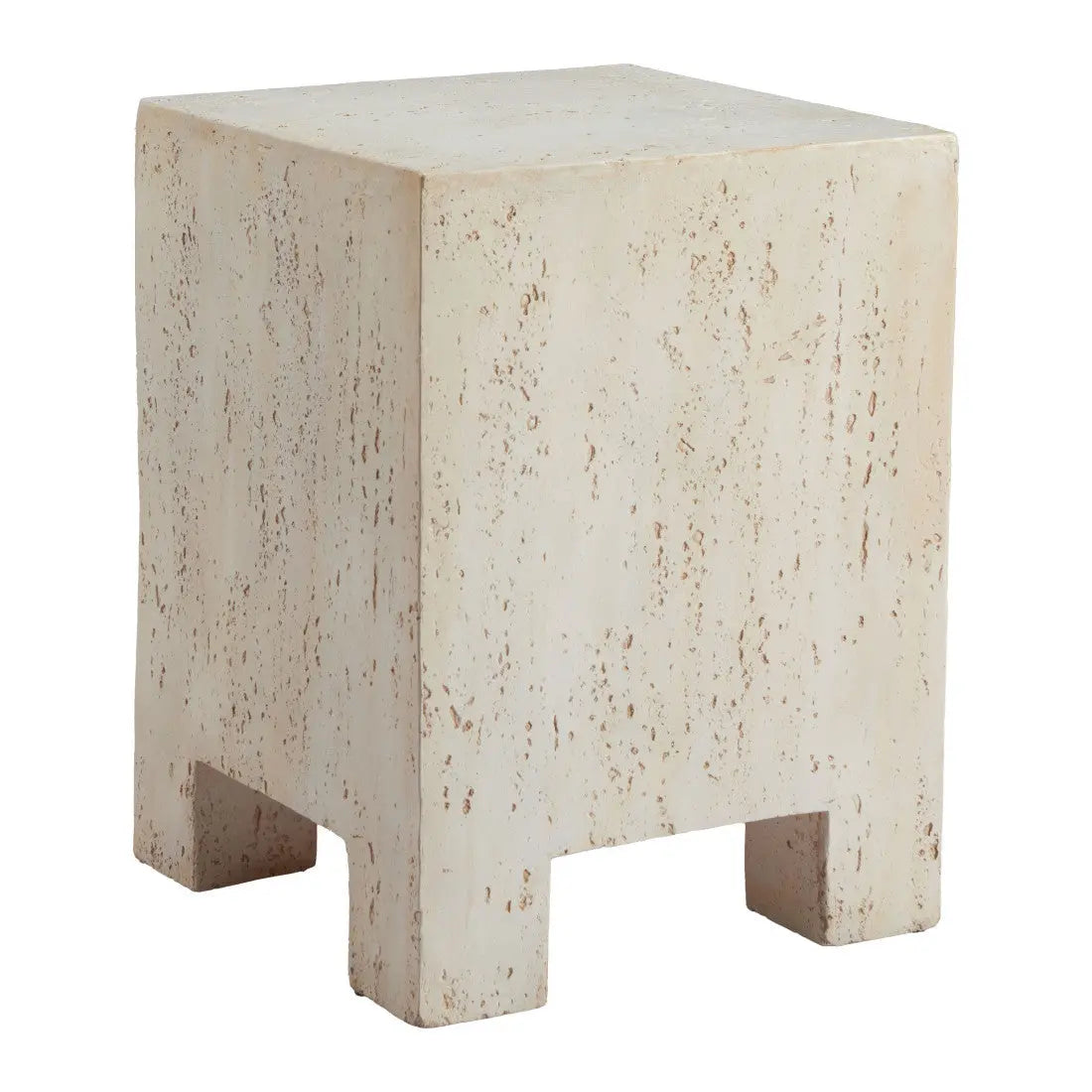 20" Beige Faux Stone Square End Table Homeroots Living Room