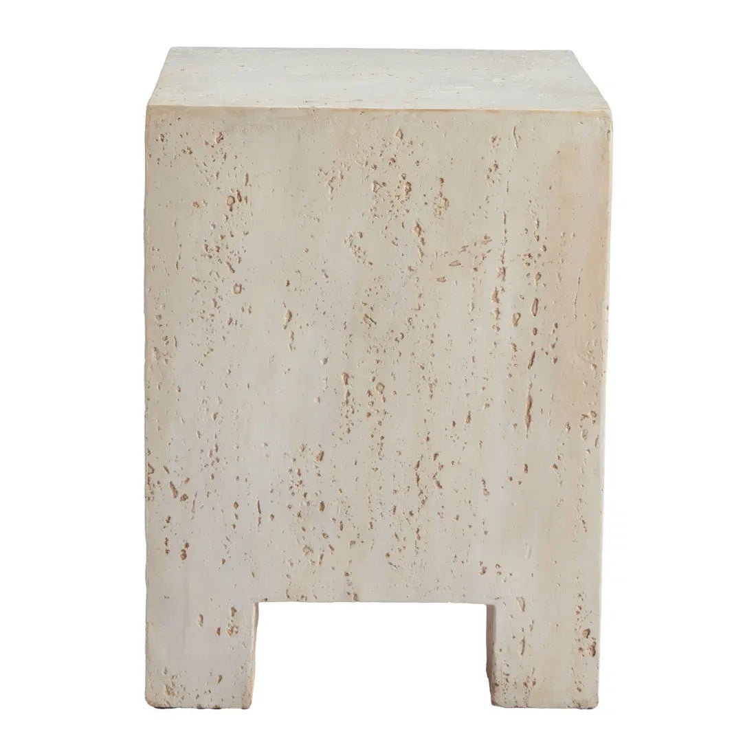 20" Beige Faux Stone Square End Table Homeroots Living Room