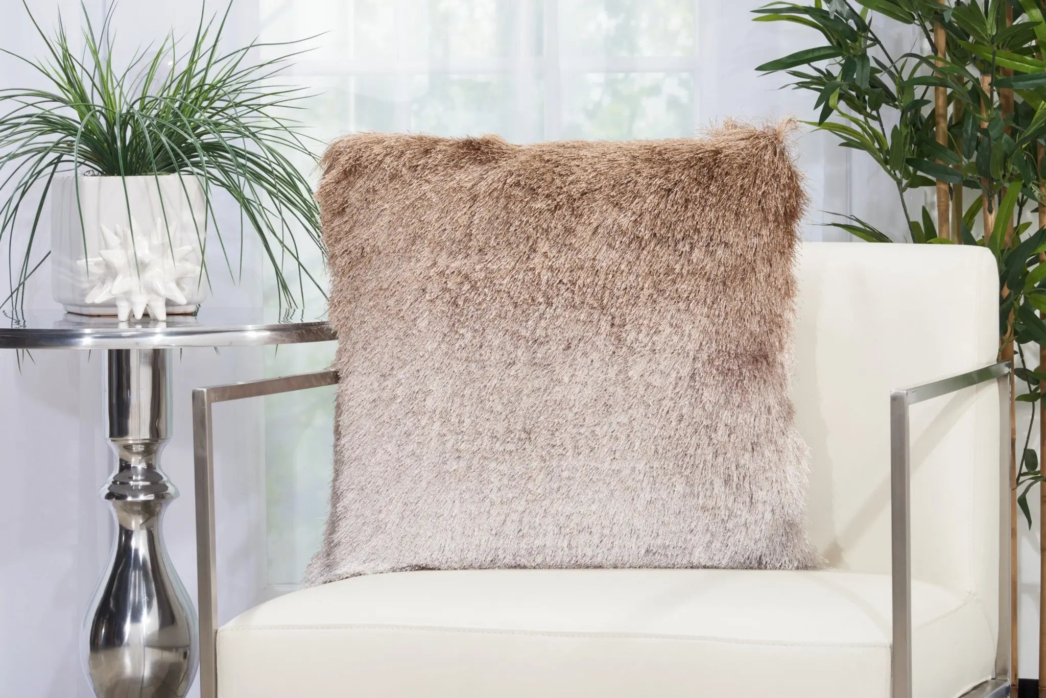 20" Beige Throw Pillow - GreatEagleInc