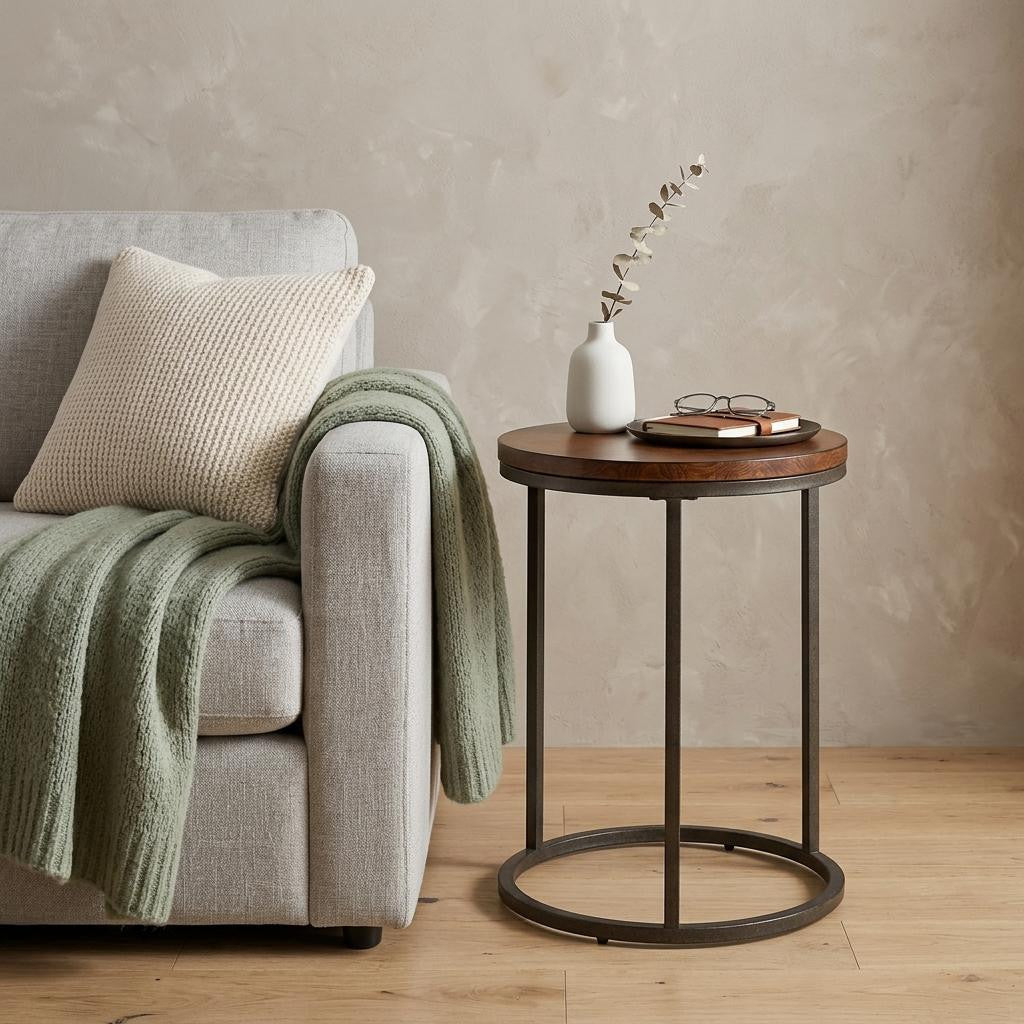 20" Black And Gray Manufactured Wood Square End Table Homeroots Living Room
