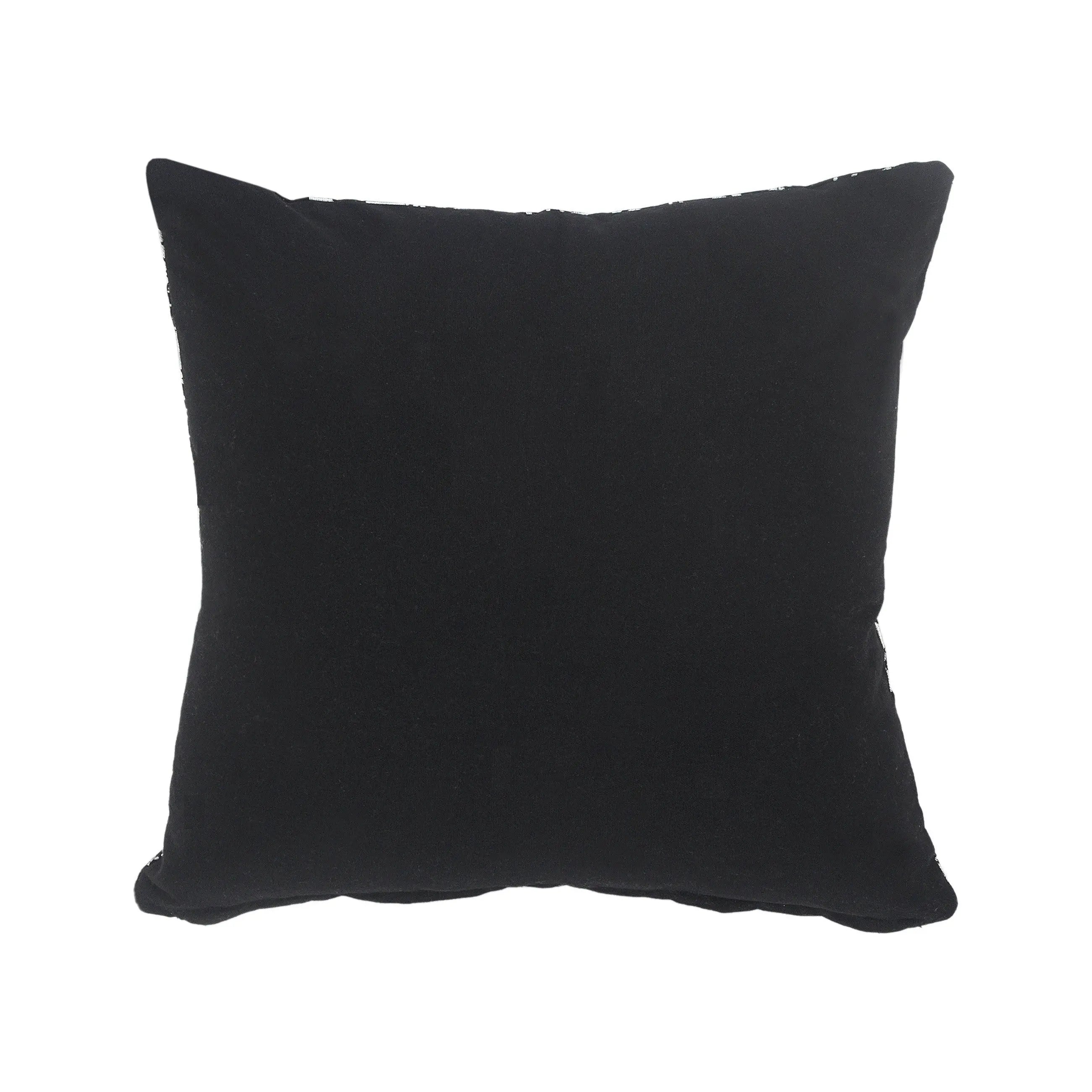20" Black And Silver Beach Cotton Throw Pillow Cover GreatEagleInc