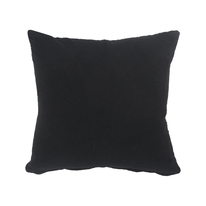 20" Black And Silver Beach Cotton Throw Pillow Cover GreatEagleInc