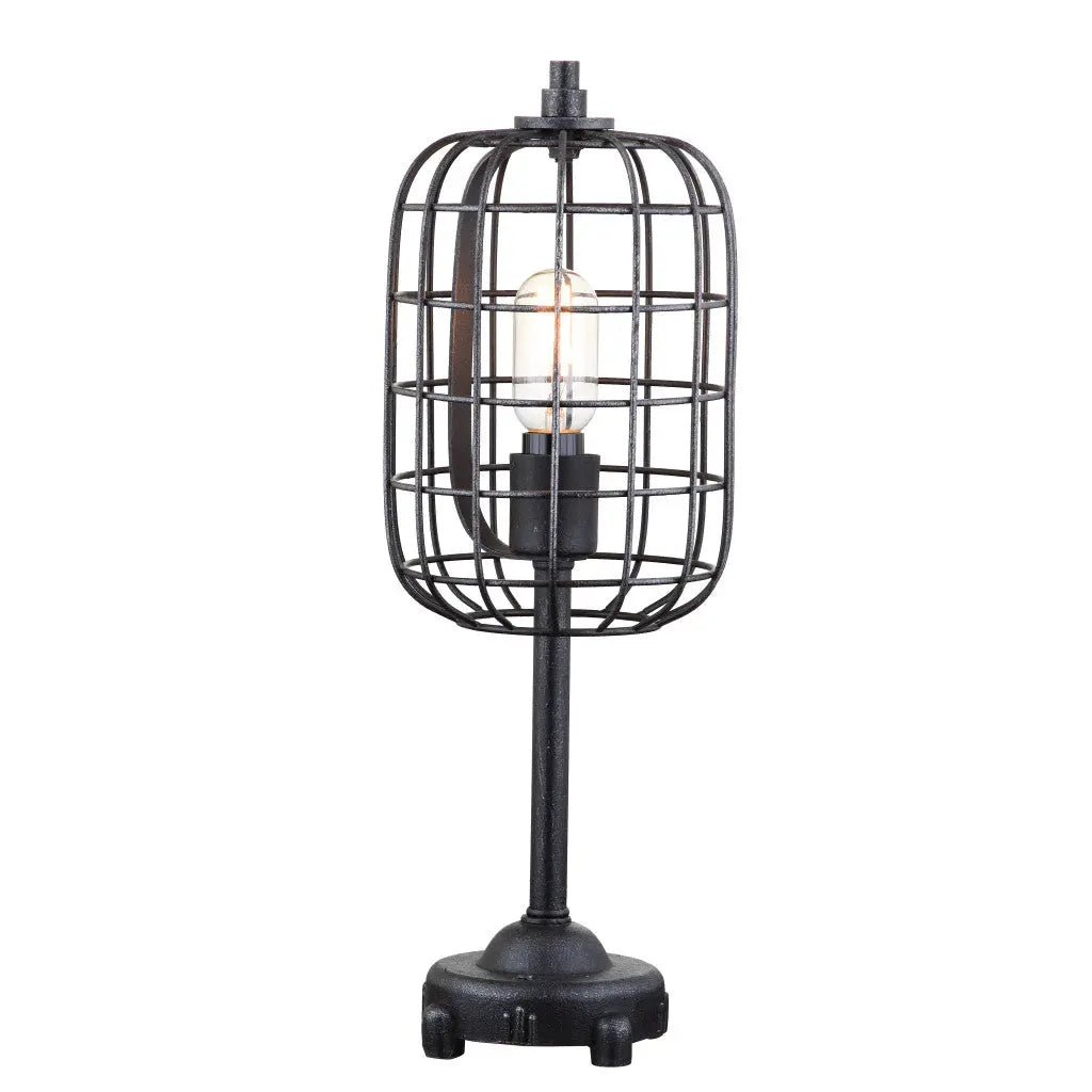 20" Black Geometric Novelty Table Lamp With Drum Shade Homeroots Lighting