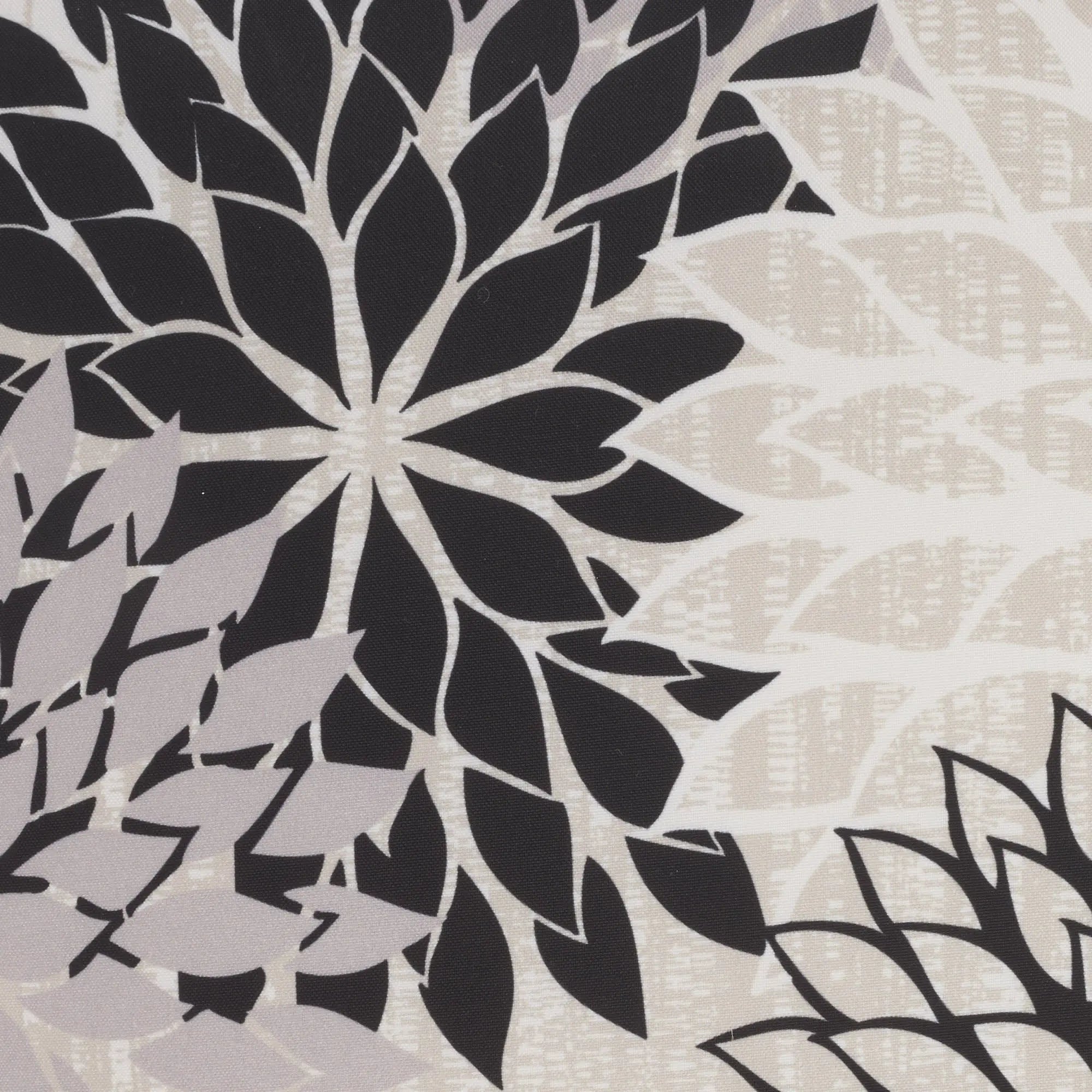 20" Black Gray and White Handmade Floral Indoor Outdoor Throw Pillow Homeroots Outdoor