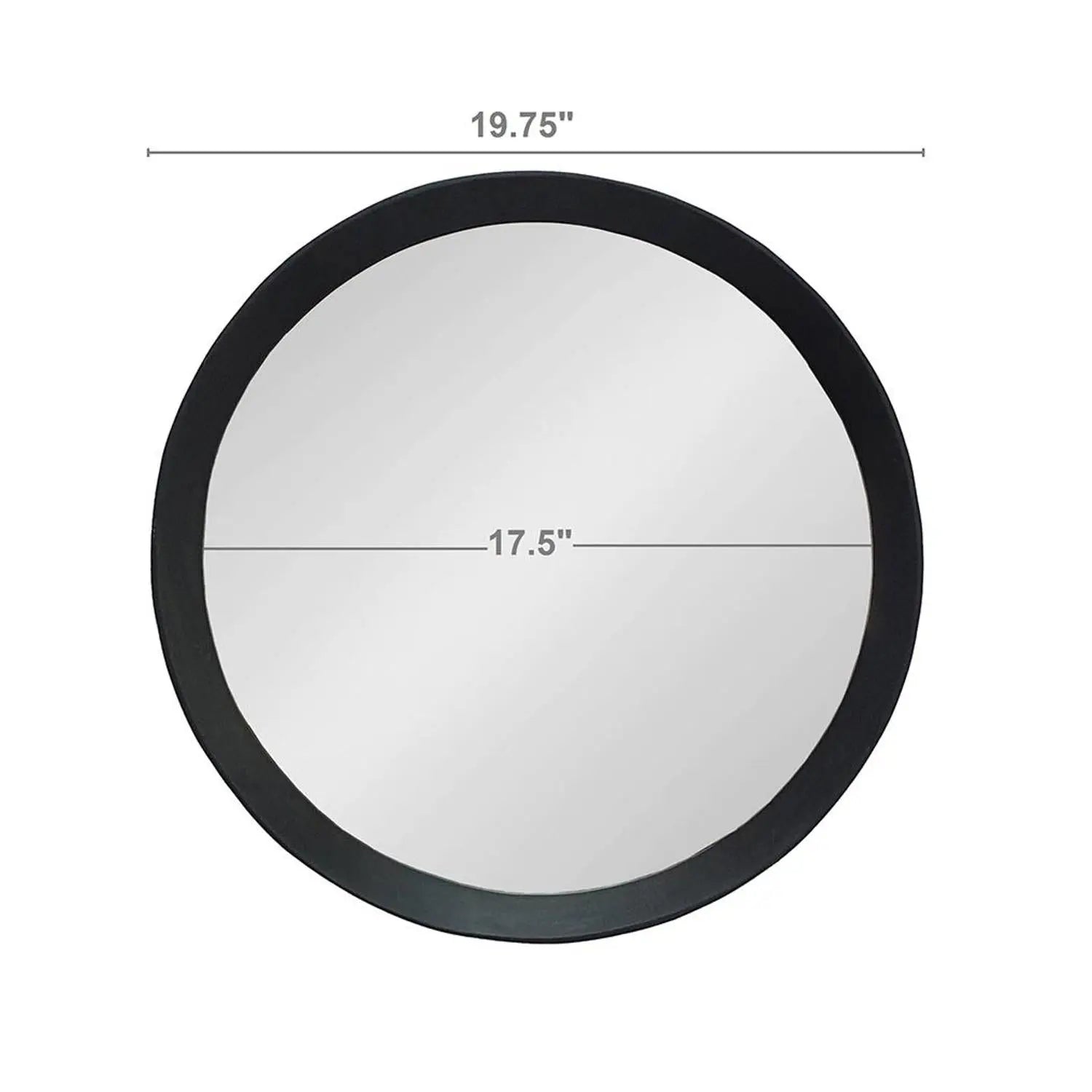20" Black Round Wood Framed Accent Mirror Homeroots Bed & Bath