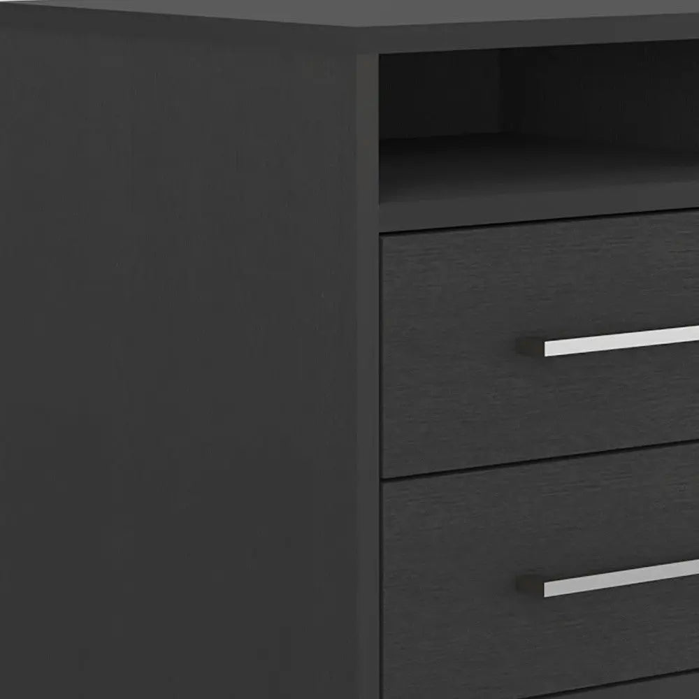 20" Black Two Drawer Faux Wood Nightstand Homeroots Bed & Bath
