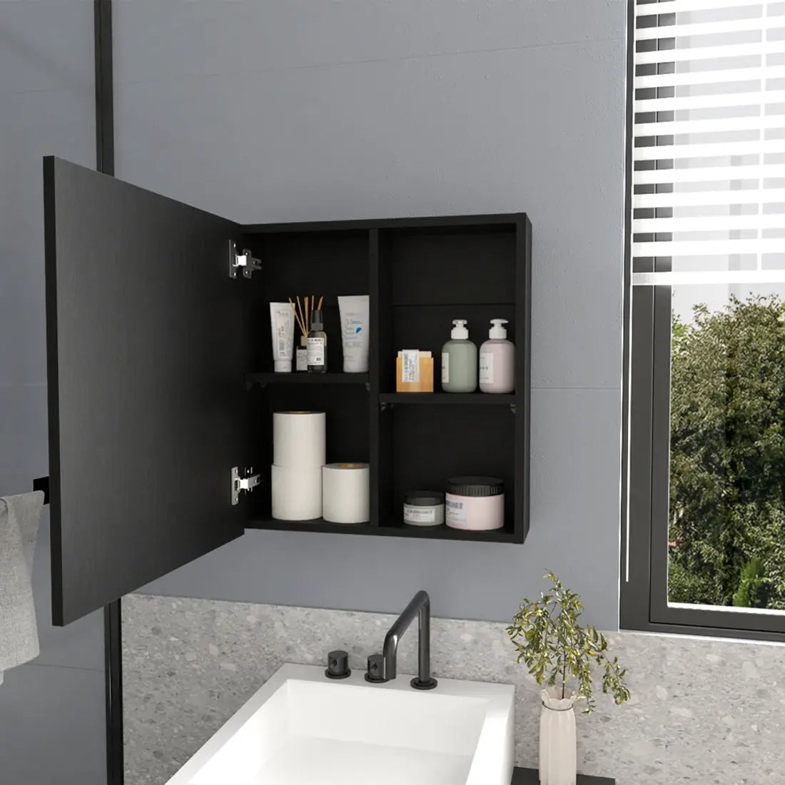 20" Black Wood Floating Bathroom Vanity Homeroots Organization