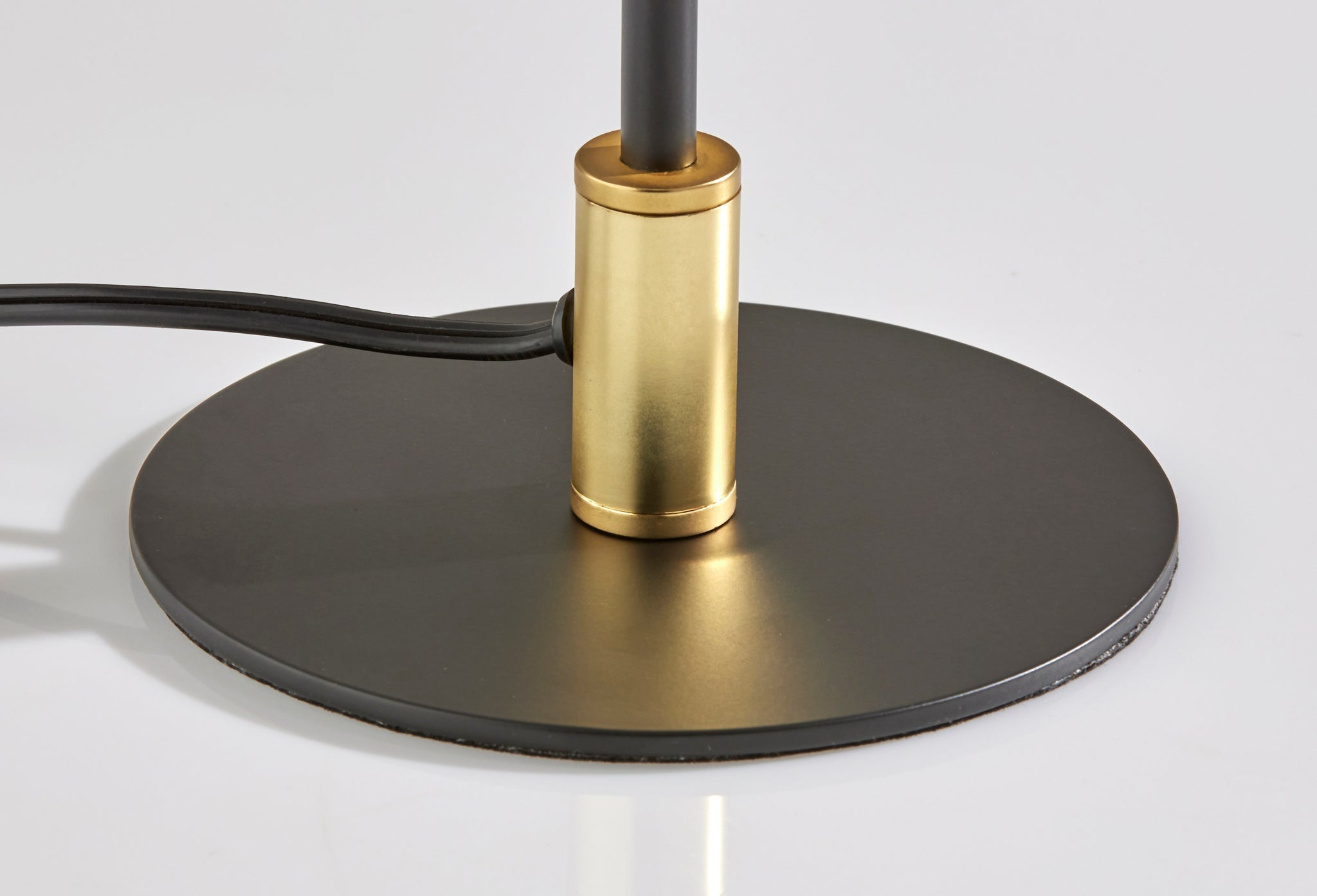 20" Black and Gold Metal Two Light Candlestick LED Table Lamp With Brass Cone Shade - GreatEagleInc