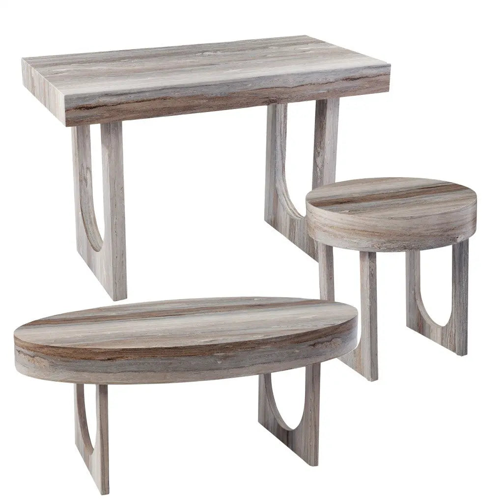 20" Brown Manufactured Wood Round End Table Homeroots Living Room