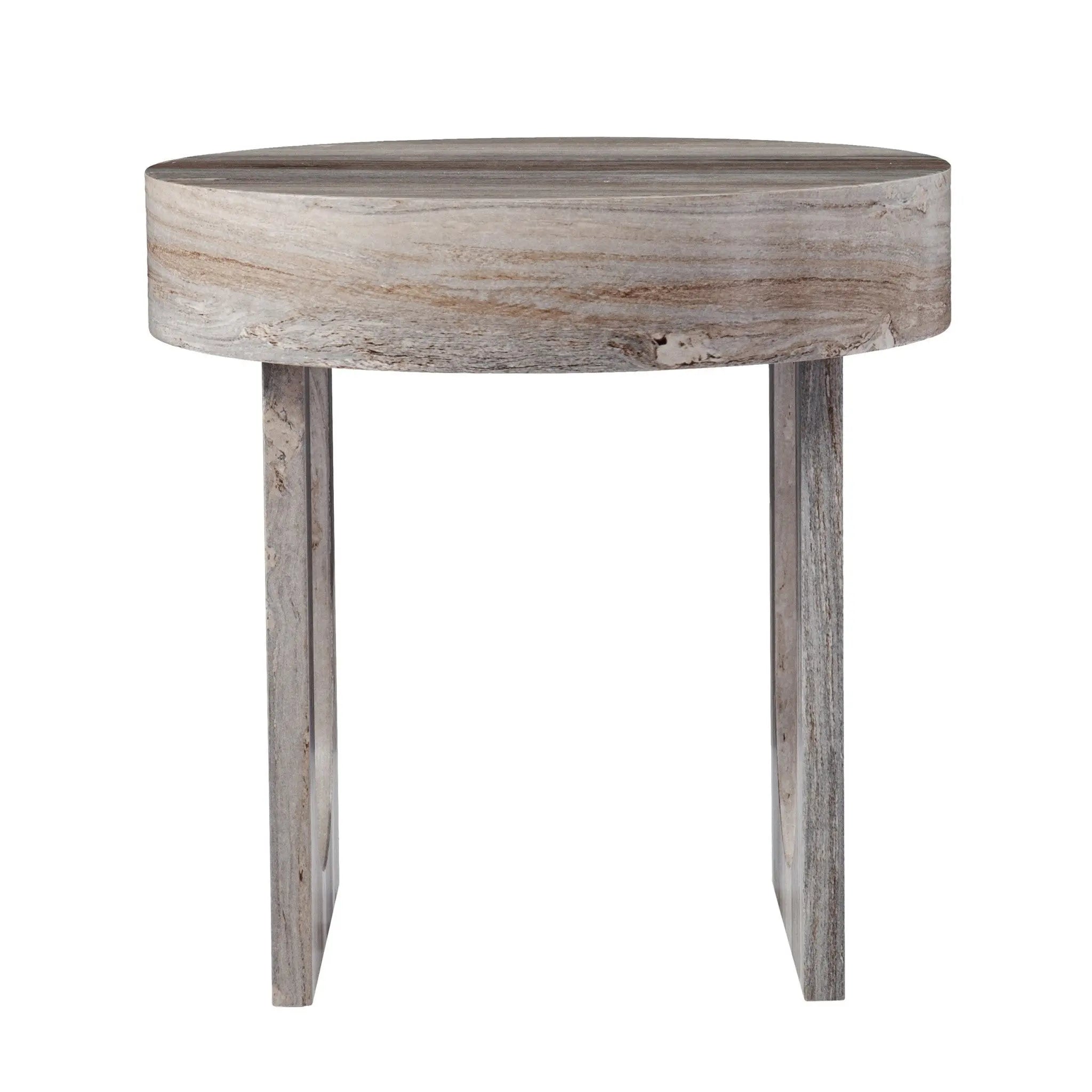 20" Brown Manufactured Wood Round End Table Homeroots Living Room
