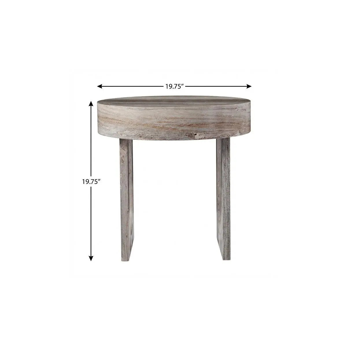 20" Brown Manufactured Wood Round End Table Homeroots Living Room