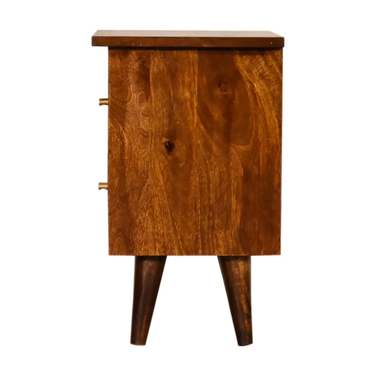 20" Brown Solid Wood Two Drawer Nightstand Homeroots Bed & Bath