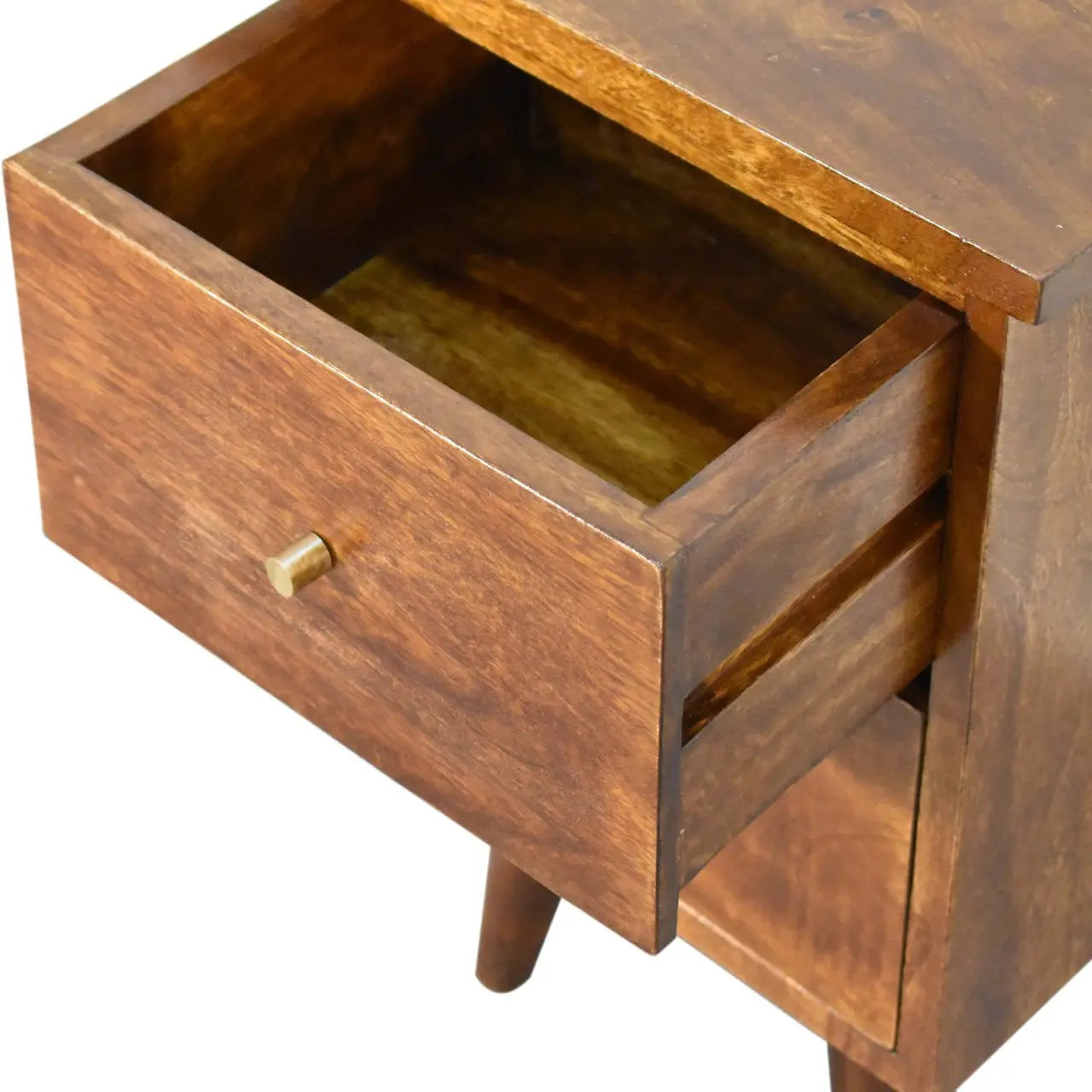 20" Brown Solid Wood Two Drawer Nightstand Homeroots Bed & Bath