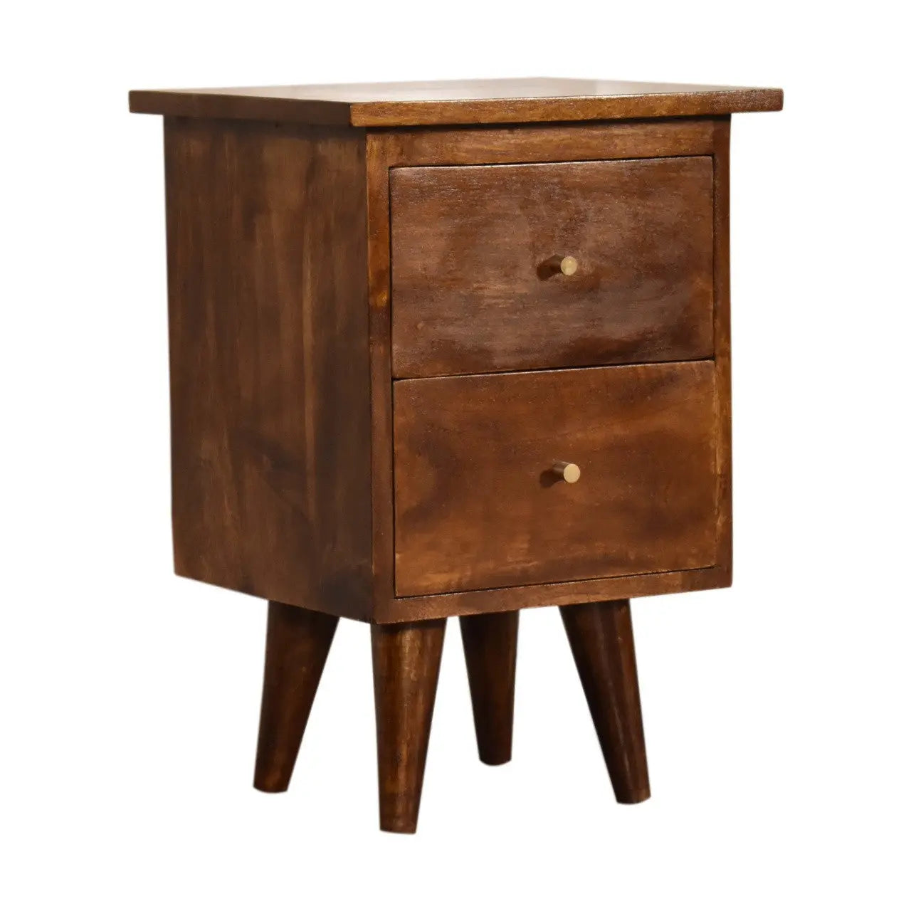 20" Brown Solid Wood Two Drawer Nightstand Homeroots Bed & Bath