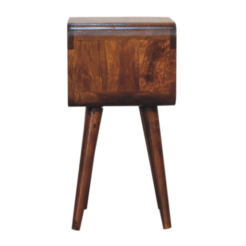 20" Chestnut Solid Wood Open Nightstand Homeroots Bed & Bath
