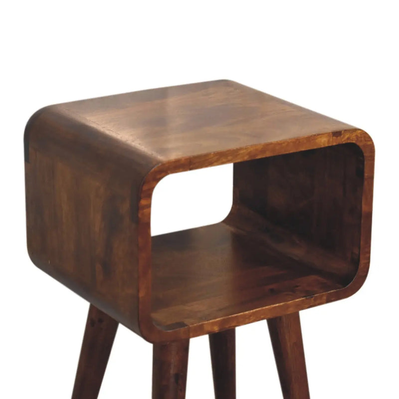 20" Chestnut Solid Wood Open Nightstand Homeroots Bed & Bath