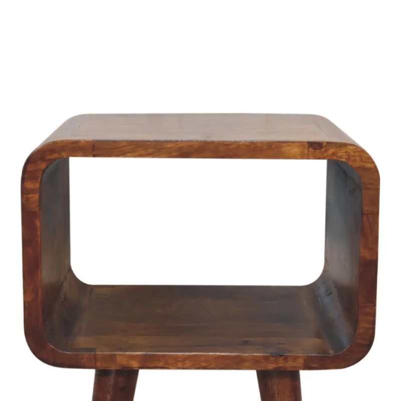 20" Chestnut Solid Wood Open Nightstand Homeroots Bed & Bath