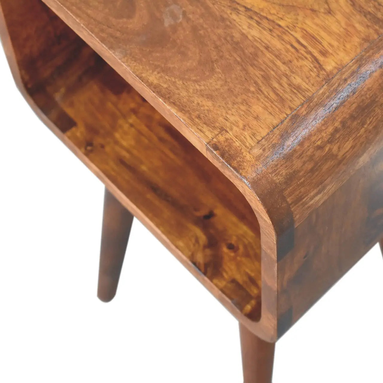 20" Chestnut Solid Wood Open Nightstand Homeroots Bed & Bath