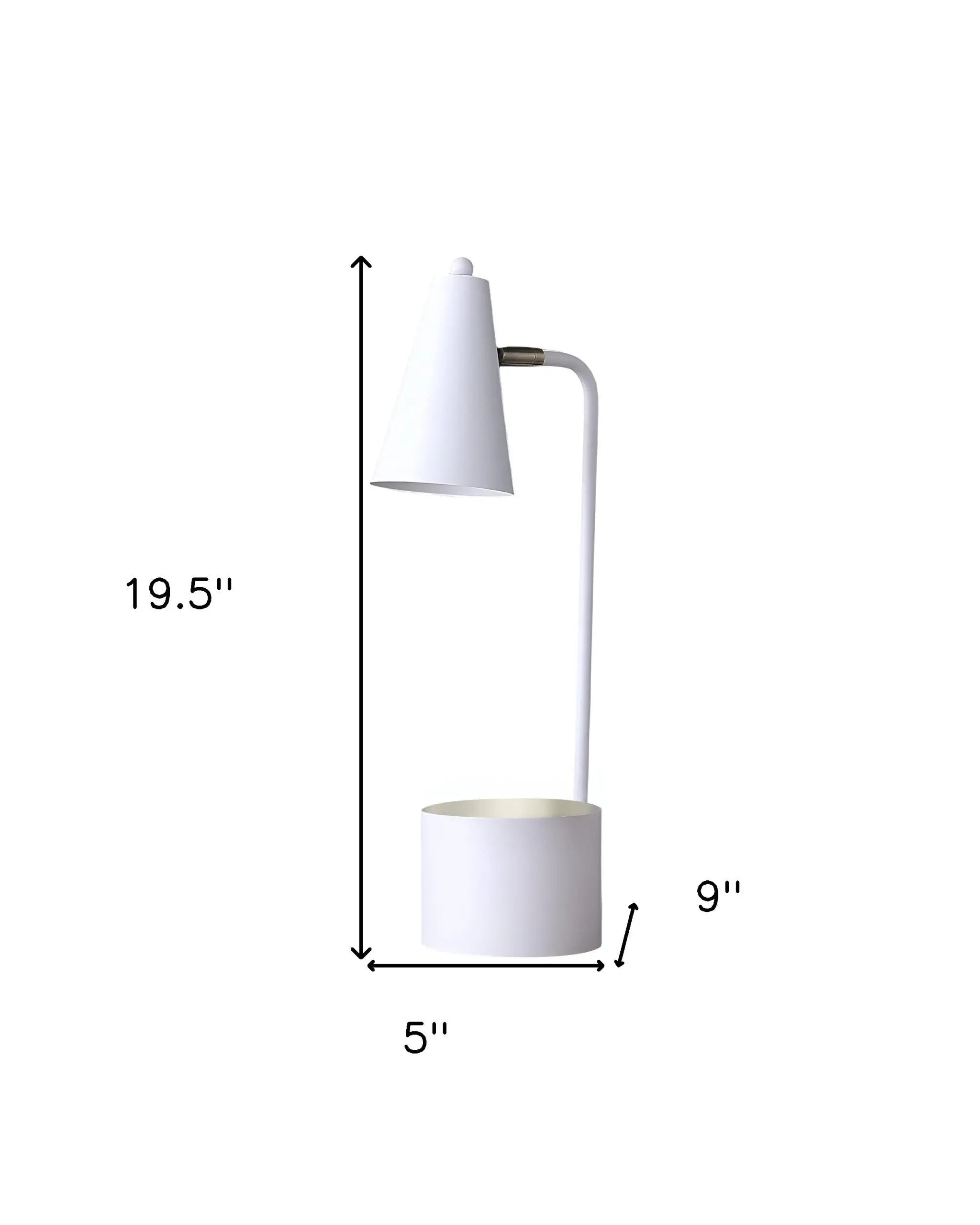 20" Compact White Metal Desk Lamp Homeroots Lighting