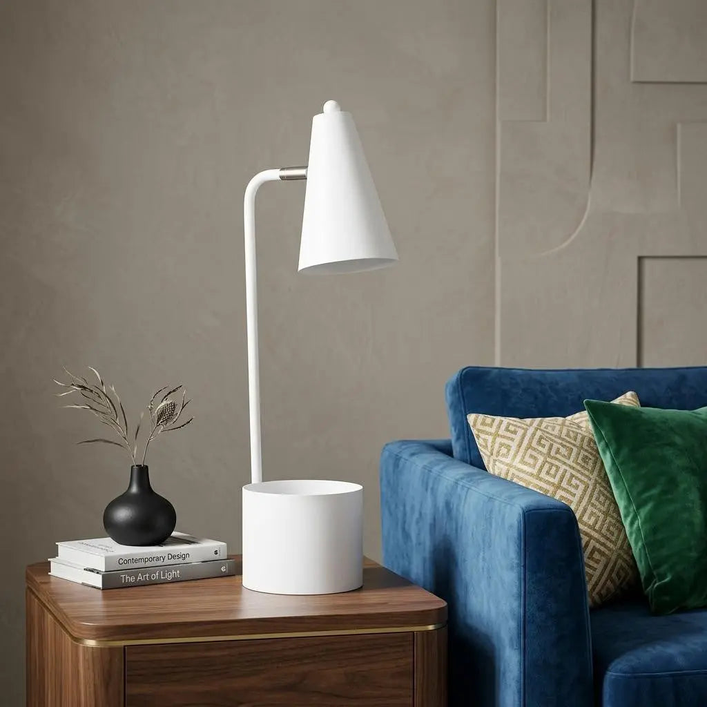 20" Compact White Metal Desk Lamp Homeroots Lighting