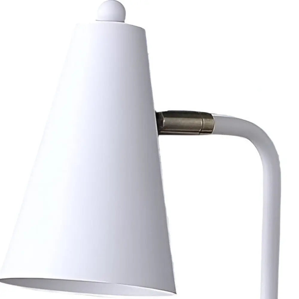 20" Compact White Metal Desk Lamp Homeroots Lighting