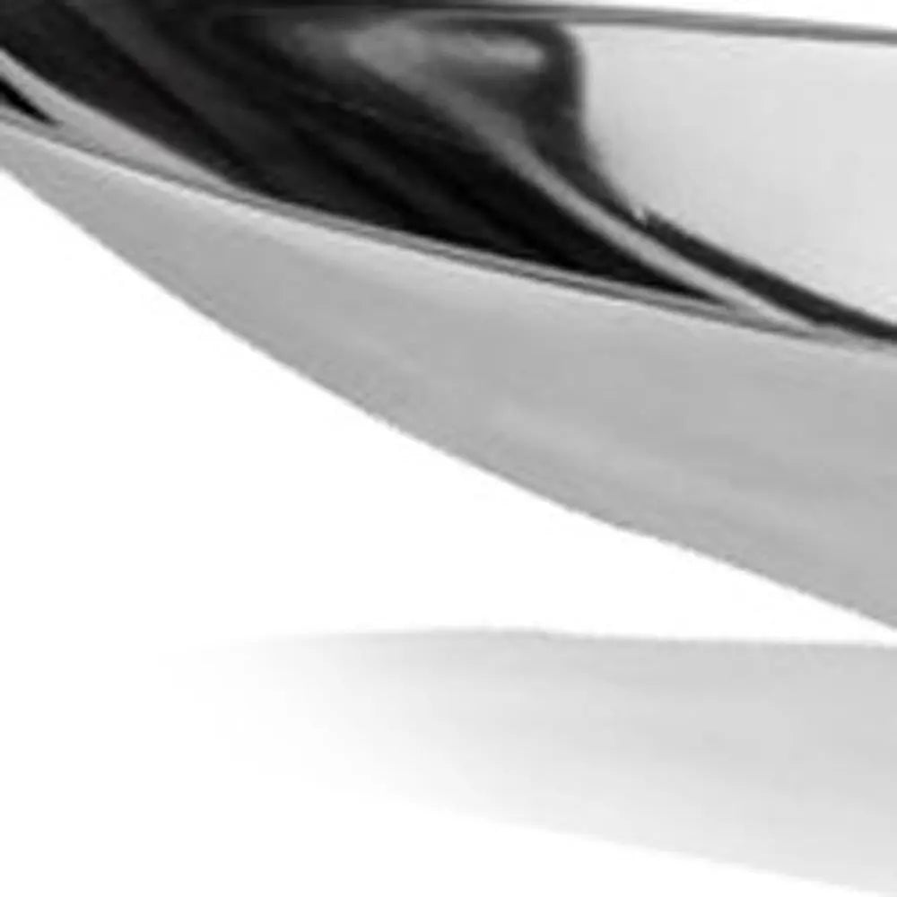 20" Contempo Shiny Silver Short Boat Tray Homeroots Kitchen & Dining